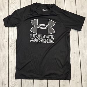NWOT Under Armour Tech Hybrid Black Tee Boys Size M
